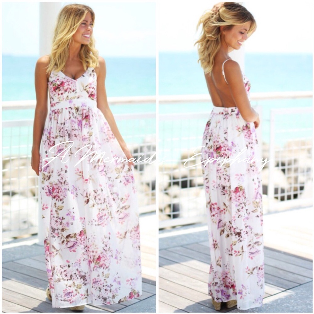 🆕SUMMER CLEARANCE In Bloom Open Back Floral Dress - Picture 3 of 4